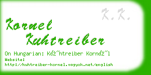 kornel kuhtreiber business card